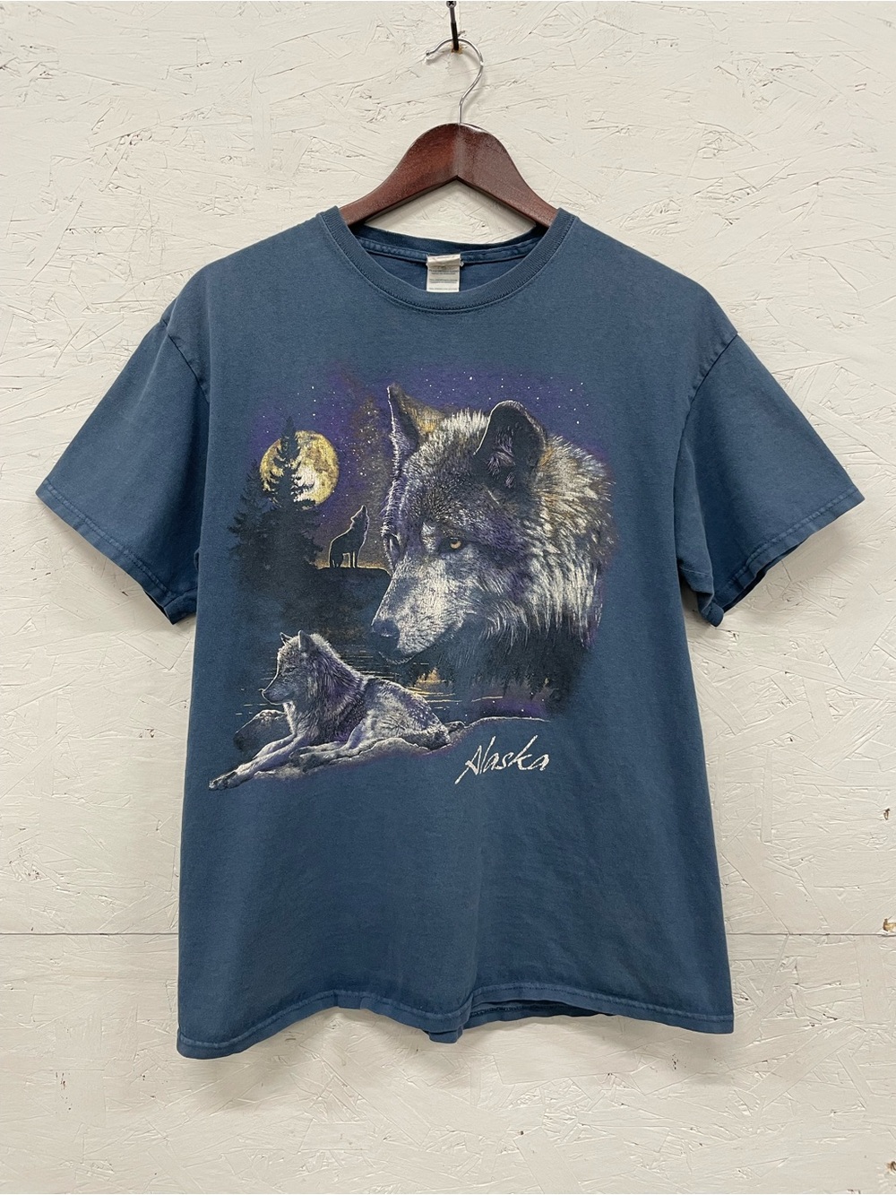 Vintage 1990s Delta Pro Wolf Alaska Tee, Size L